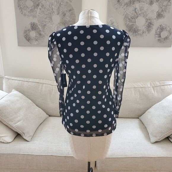 INC Polka-Dot Sheer-Sleeve Top - Picture 7 of 12